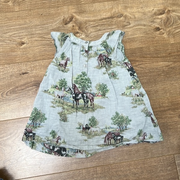 Classic Horse Print Gap Dress w/Matching Bloomers 18-24 - Picture 2 of 2